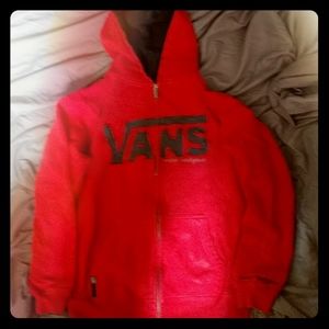 Vans Red Hoodie Medium, teen or small adult